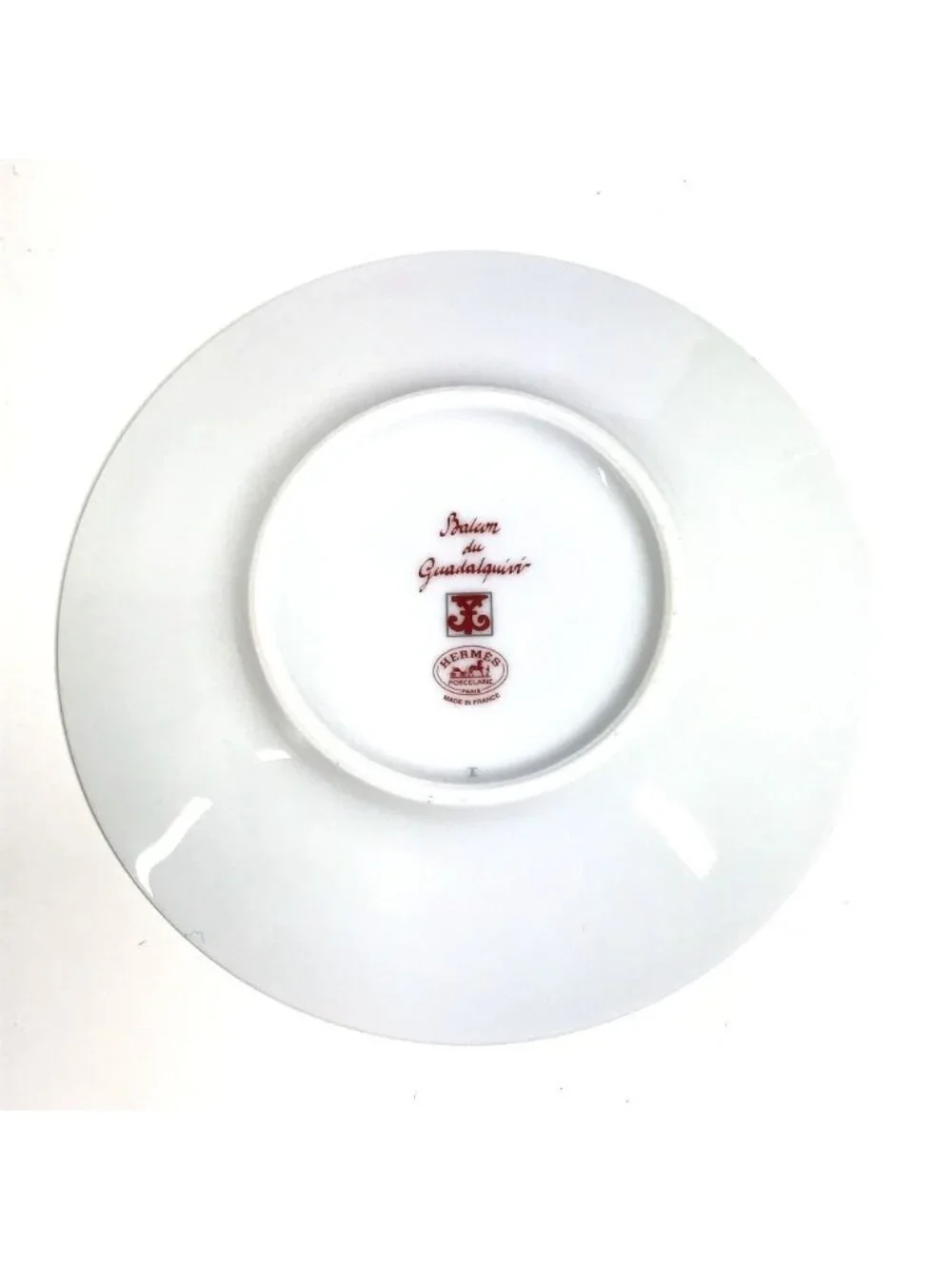 Hermes Teacup Cup & Saucer Set of 2 Pair Pottery White X Red